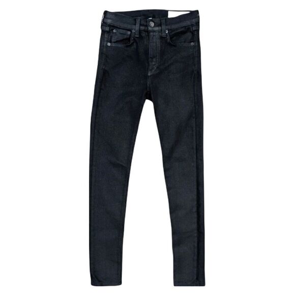 Rag & bone Women's High Rise Shiny Black Jeans Size 25 - Picture 1 of 13
